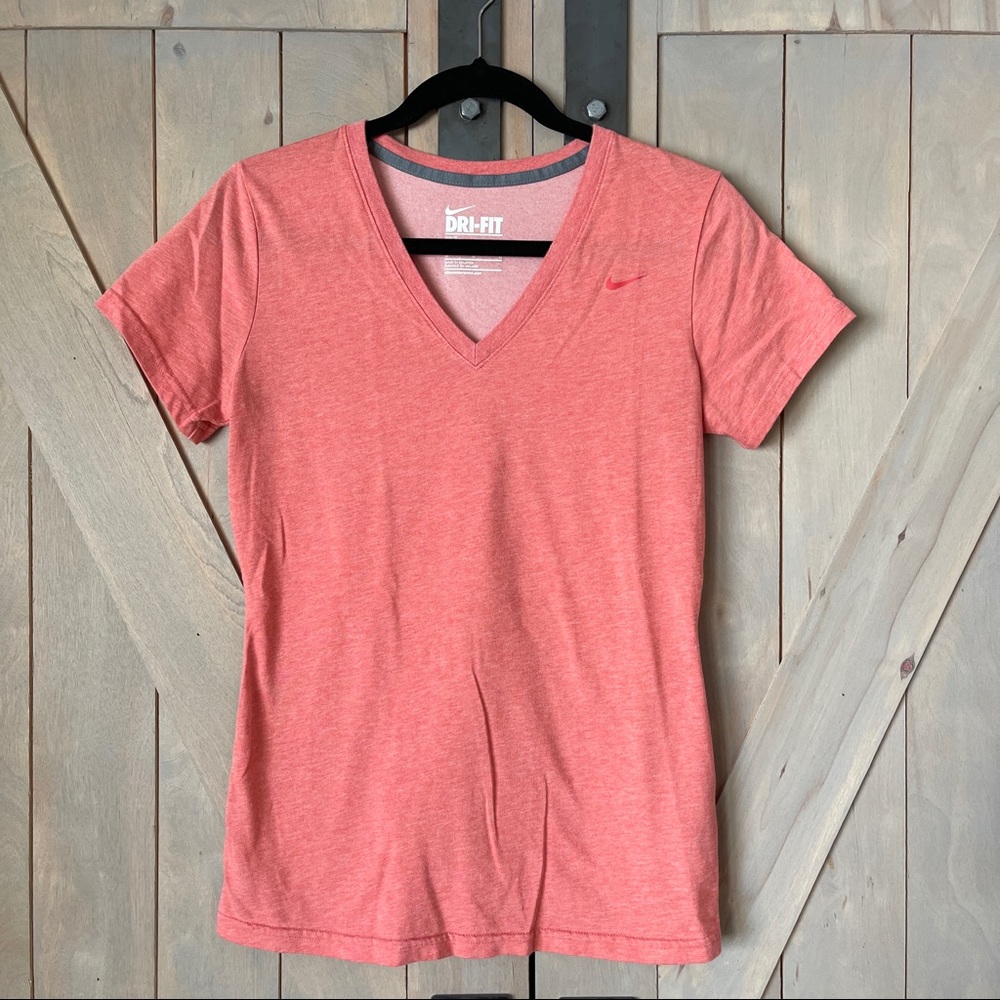 Women's Pink/Coral Nike Dri-Fit Slim Fit T-Shirt